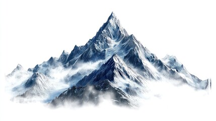 Obraz premium Majestic Peaks, An Artistic Rendering of a Snow-Capped Mountain Range