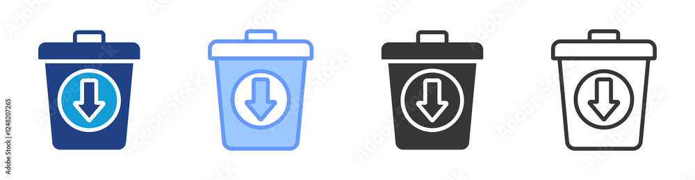 Poster Waste Reduction icon set multiple style collection