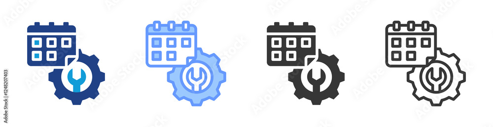 Poster Predictive Maintenance icon set multiple style collection