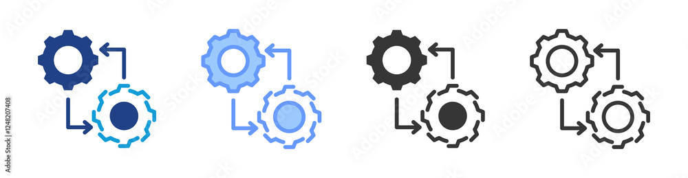 Poster Digital Twin icon set multiple style collection