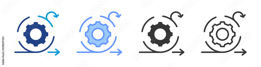 Aufkleber Agile Development icon set multiple style collection