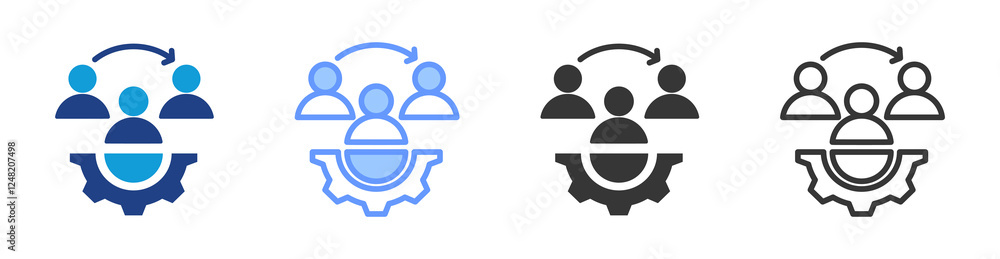 Poster Resource Management icon set multiple style collection