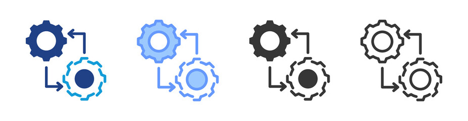 Digital Twin icon set multiple style collection