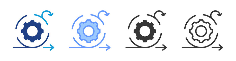 Agile Development icon set multiple style collection