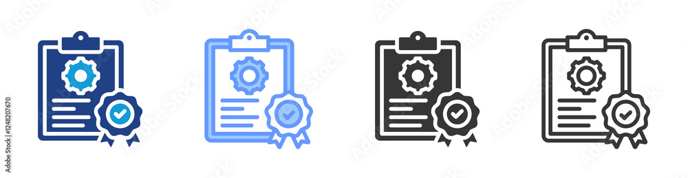 Poster Standardized Process icon set multiple style collection