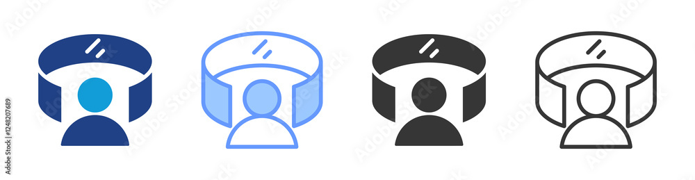 Aufkleber Virtual Simulation icon set multiple style collection