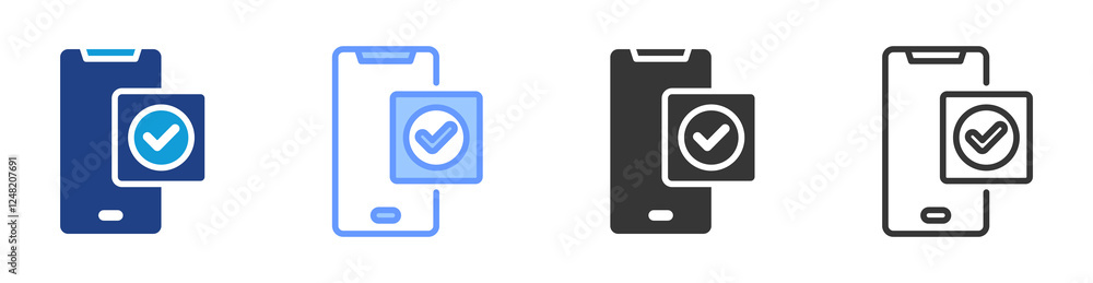 Aufkleber mobile application icon set multiple style collection