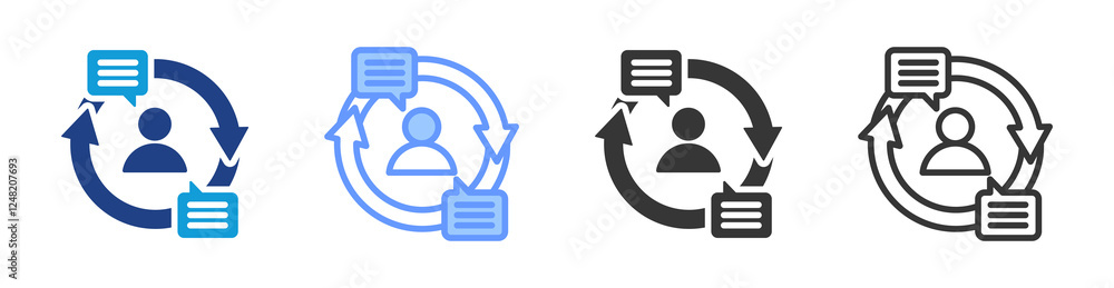 Poster Feedback Loop icon set multiple style collection