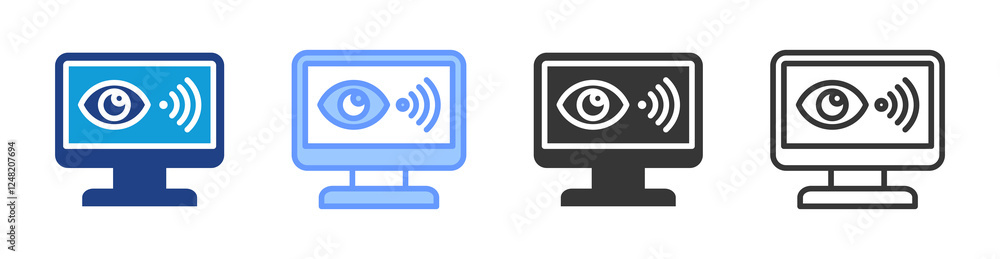 Poster Remote Monitoring icon set multiple style collection