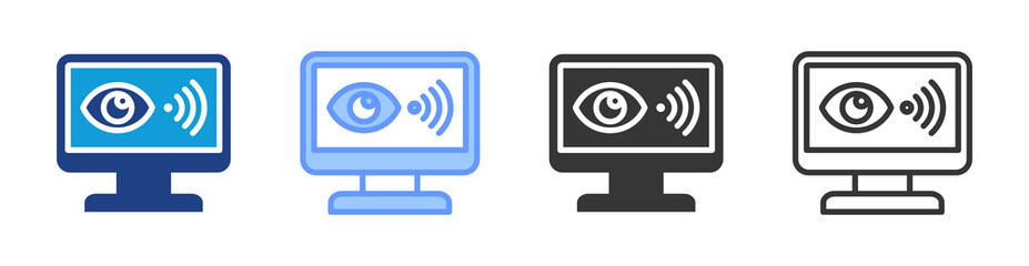 Remote Monitoring icon set multiple style collection