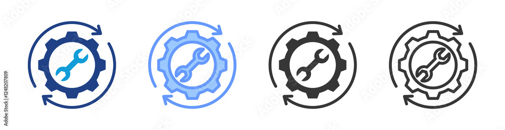 Poster Automation Tool icon set multiple style collection