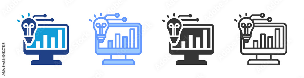 Aufkleber Lean Analytics icon set multiple style collection