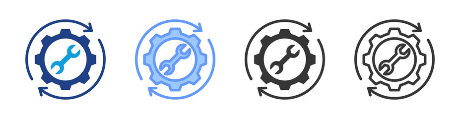 Automation Tool icon set multiple style collection