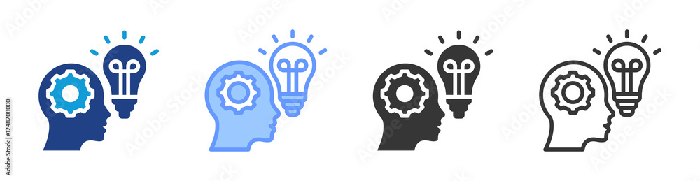 Aufkleber Skill Development icon set multiple style collection