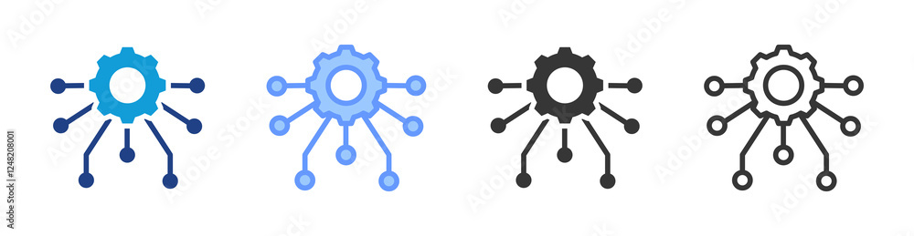 Aufkleber Resource Allocation icon set multiple style collection