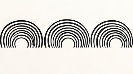 Abstract design featuring three concentric black arches on a light background, symbolizing harmony