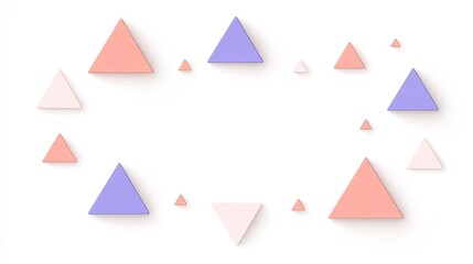 Colorful geometric shapes arranged playfully on a white background, creating a modern design aesthetic