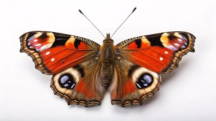 Peacock Butterfly Spreading Wings: A Detailed Macro Shot