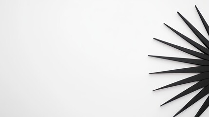 Abstract black spikes on a white background, creating a modern design aesthetic for art
