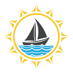 Minimalist Sailboat Logo Design with Nautical Theme.