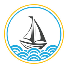 Minimalist Sailboat Logo Design with Nautical Theme.