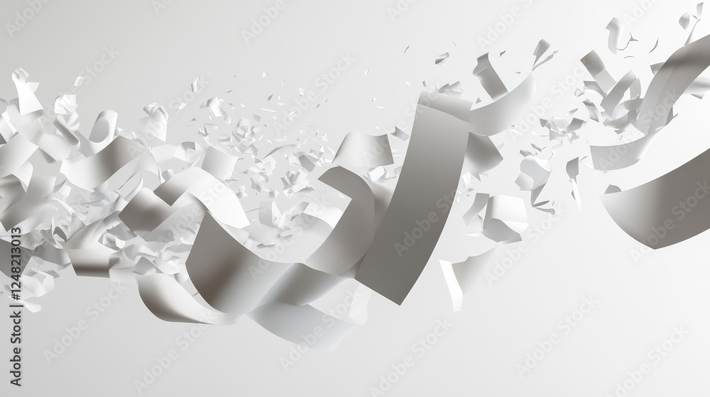 Poster realistic fly paper sheets. 3d vector illustration set of floating in air white empty pages - scatte