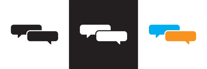 Chat icons. Set of chatting speech bubble icon comment icon button . message talk bubble, communication, Conversation vector icons.  isolated on white and black background. vector illustration. EPS 10
