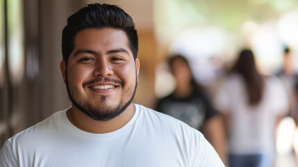 Fototapeta premium An overweight young adult man, generative AI