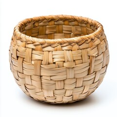 Obraz premium Intricate Woven Basket Natural Textures and Rustic Charm, Generative AI.