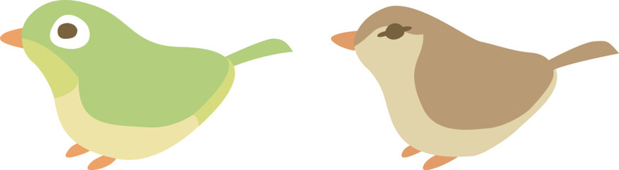 メジロとうぐいすのイラスト