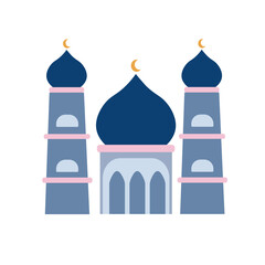 simple mosque hand drawn design illustration isolated on white background. colorful mosque image.