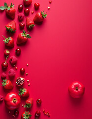 Organic Market Fresh Fruits in a Flat-lay Composition