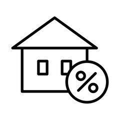 Fixed property tax  image icon. There are a house and a percent.