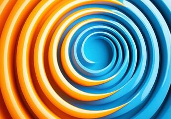 Obraz premium Colorful Blue and Orange Spiral Pattern on a Smooth Background