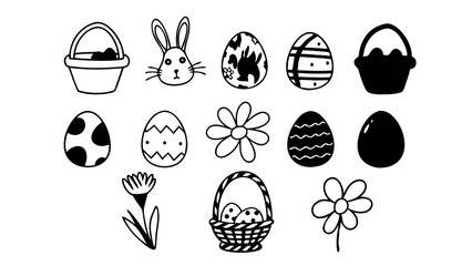 Easter Vector, Happy Easter Vector, Easter Silhouette Vector, Bunny Vector, Easter Elemet