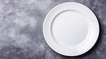 Minimalist White Plate on Grunge Concrete Background for Design Use