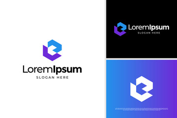 Modern letter B building logo vector illustration. Hexagon building icon design template