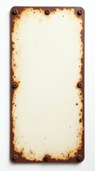 Rustic Vintage Metal Sign with Weathered Edges and Aged Surface Texture