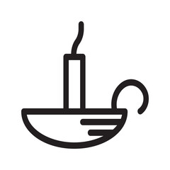 Minimalist candle icon with a small flame, symbolizing simplicity, tranquility, and peaceful vibes.
