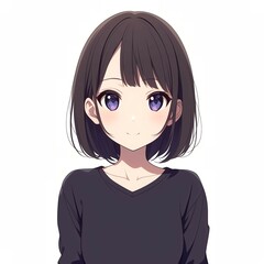 アニメ調の美少女の切り抜き用素材