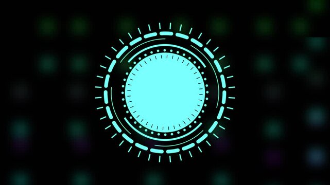 Futuristic Digital HUD Concept with Rotating Circuits.