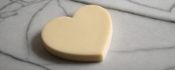 Obraz premium Valentine’s Day White Chocolate Heart – Elegant Marble Surface Design
