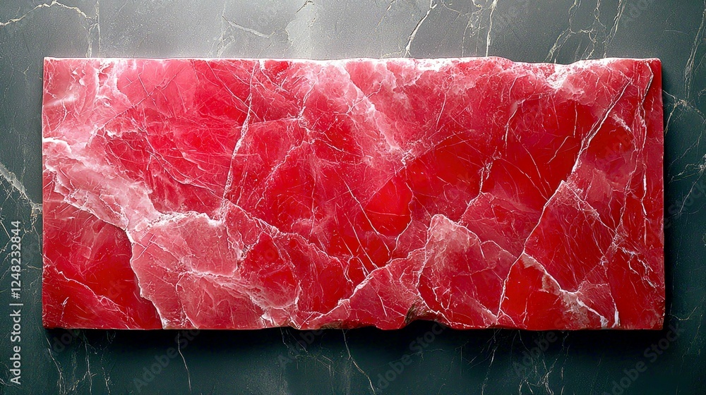 Poster red stone texture: a captivating close-up of a vibrant red stone, showcasing its rich texture and in