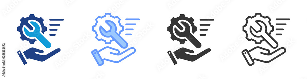 Poster Predictive Maintenance icon set multiple style collection