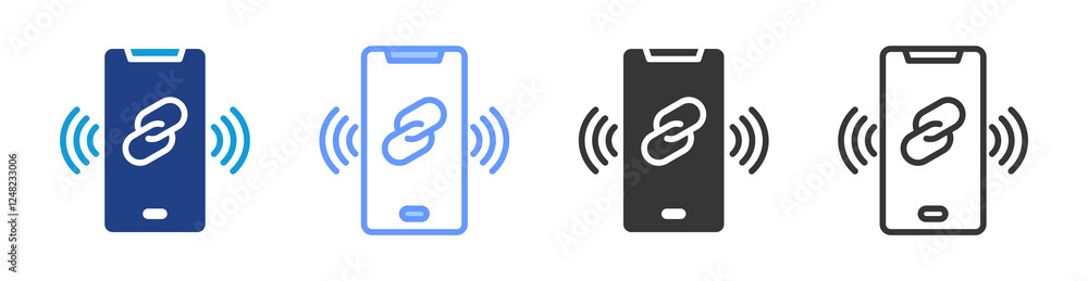 Poster Connected Device icon set multiple style collection