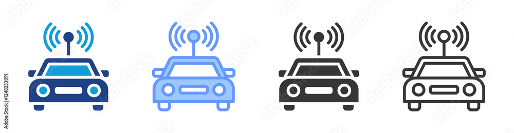 Poster Autonomous Vehicle icon set multiple style collection