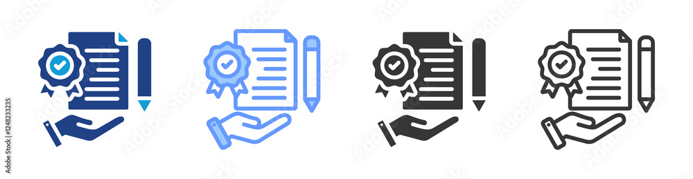 Aufkleber Quality Control icon set multiple style collection