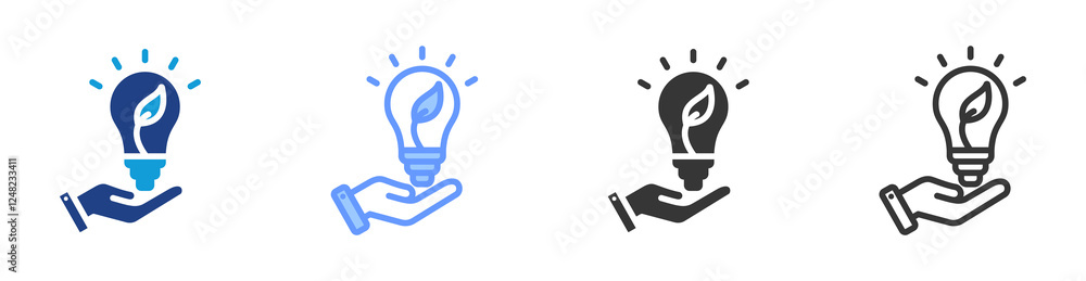 Poster sustainability solution icon set multiple style collection