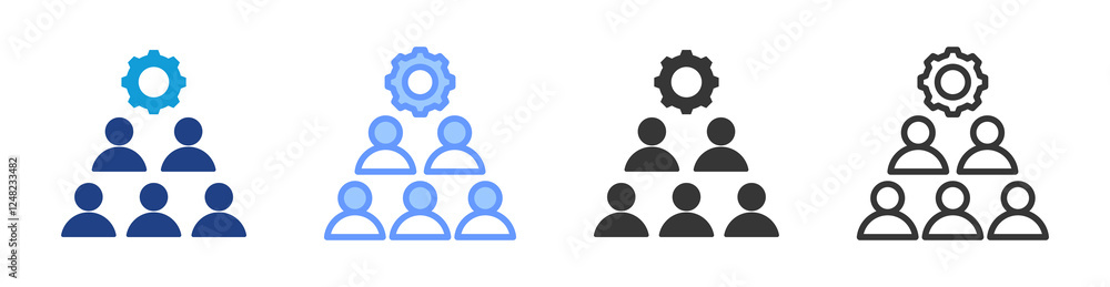 Aufkleber workforce management icon set multiple style collection