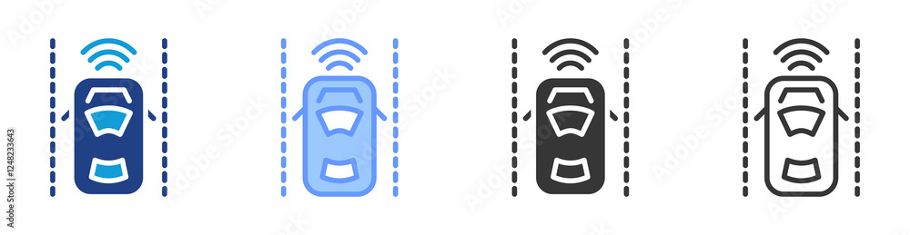 Poster Adaptive Control icon set multiple style collection